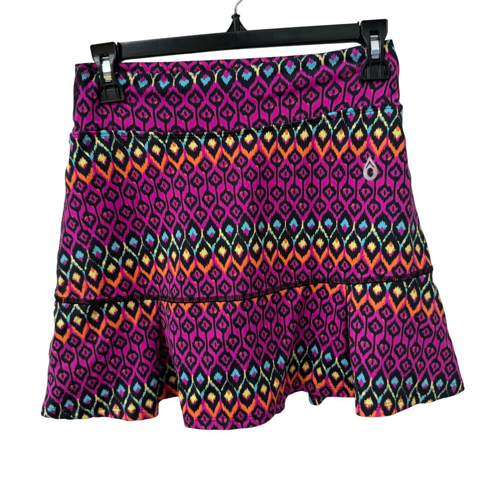 Dona Jo Skort Size 1 Pink Multi Color Ikat‎ Geometric Athletic Tennis Skirt